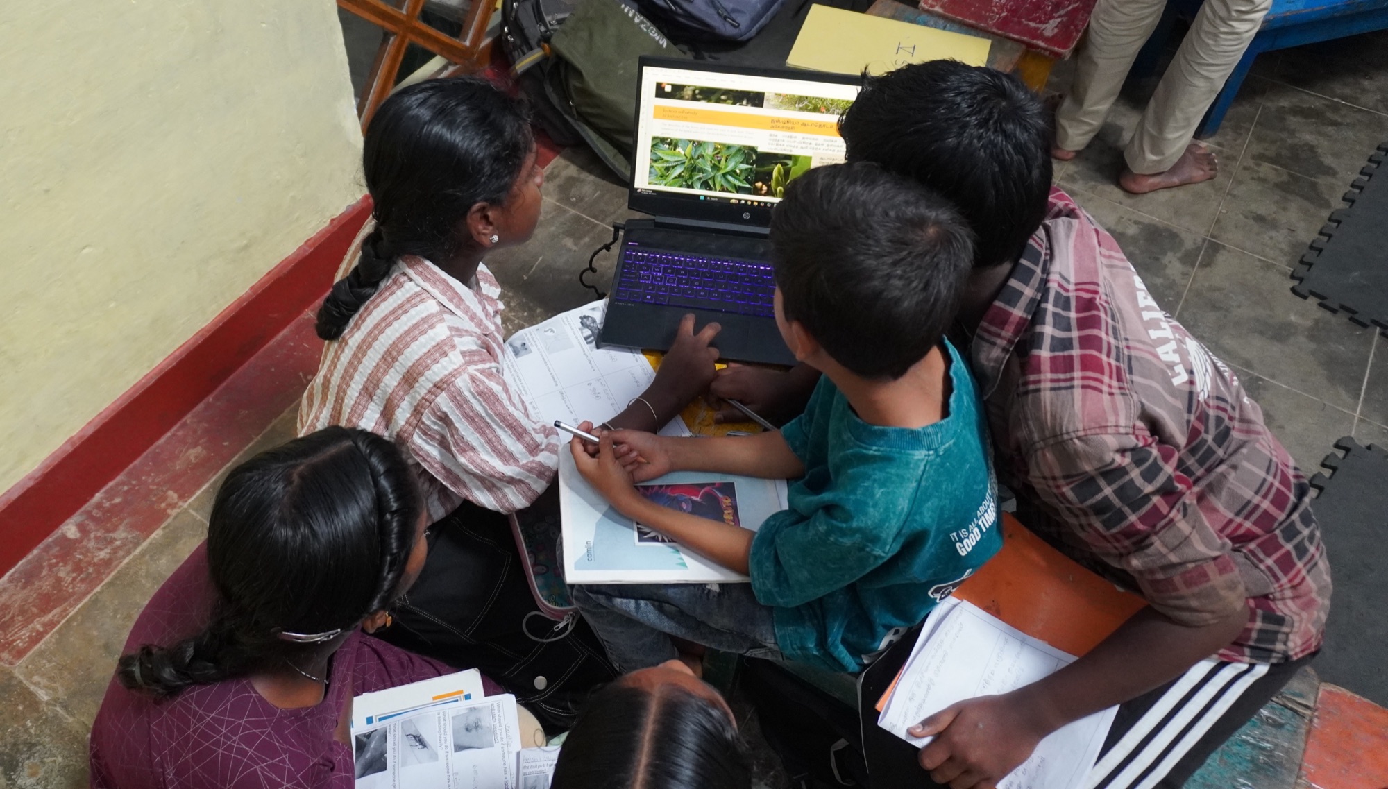 Adivasi children at work in the classroom